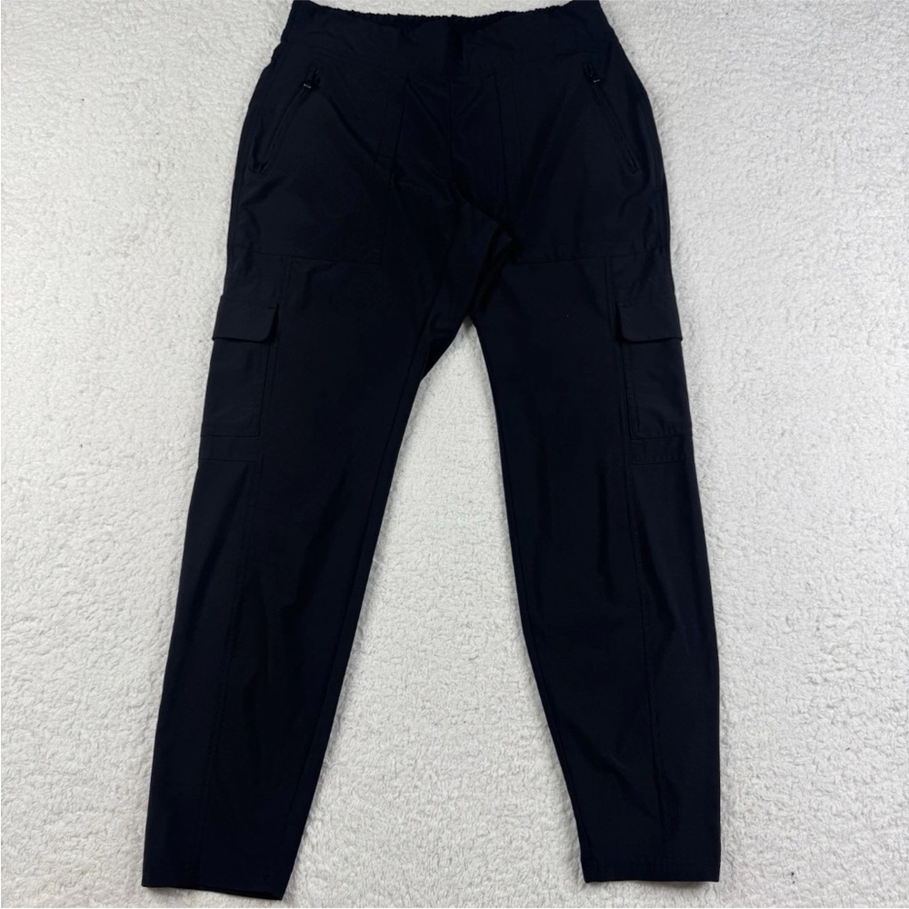 Athleta Chelsea Utility Joggers Womens 8 Black Stretch Cargo Pockets Pull‎ On